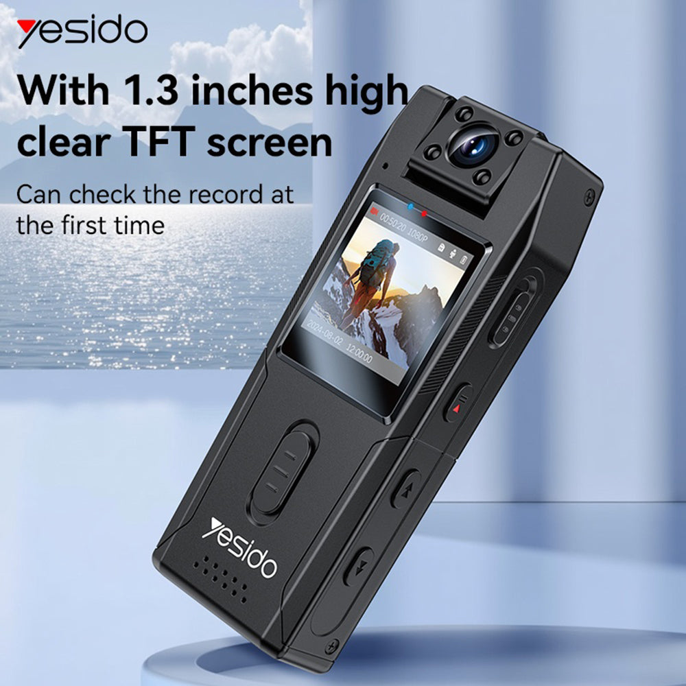 Yesido - Digital Smart Camera (KM25) - 1.3inch Screen, 1920x1080p, 200MP, Night Vision - Black