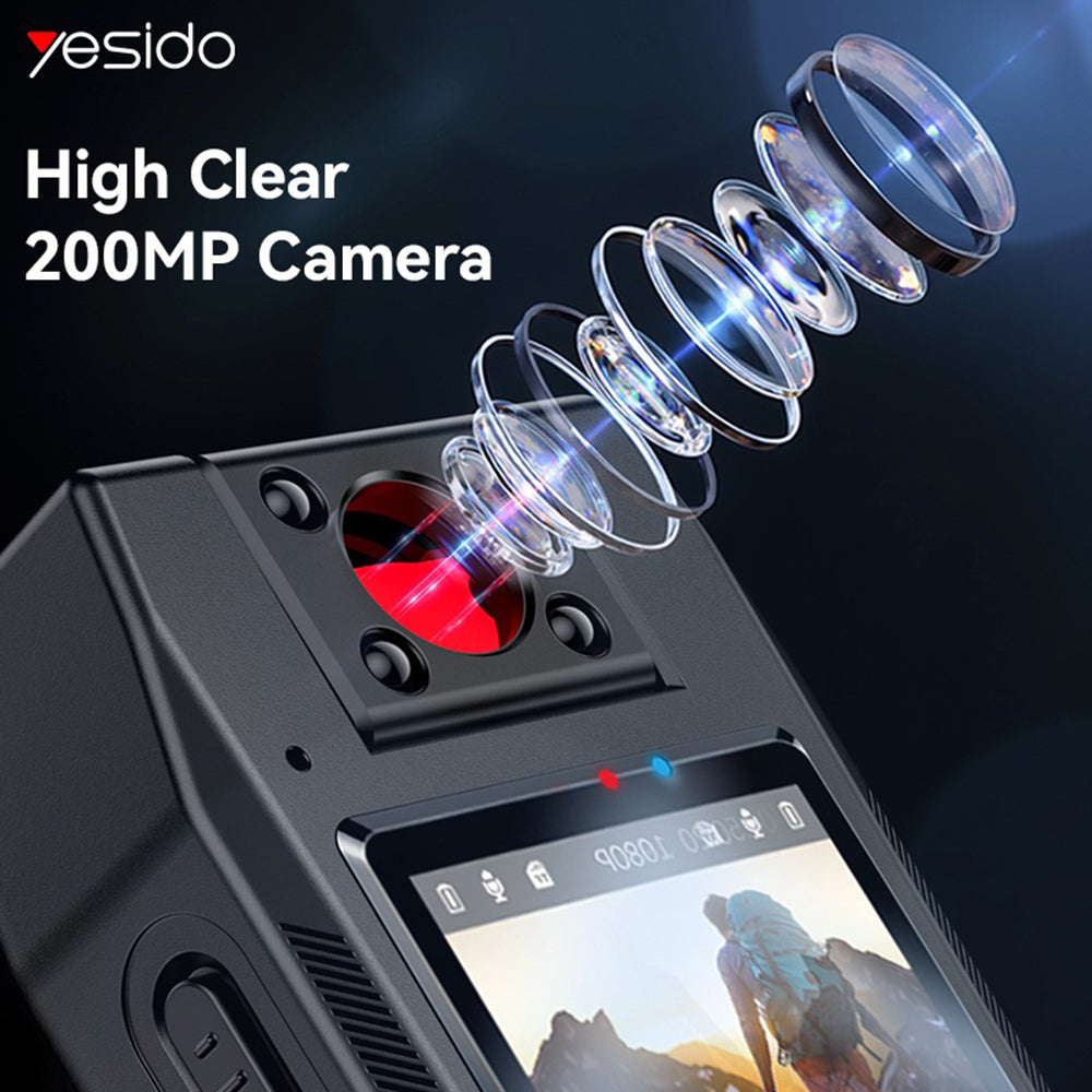 Yesido - Digital Smart Camera (KM25) - 1.3inch Screen, 1920x1080p, 200MP, Night Vision - Black