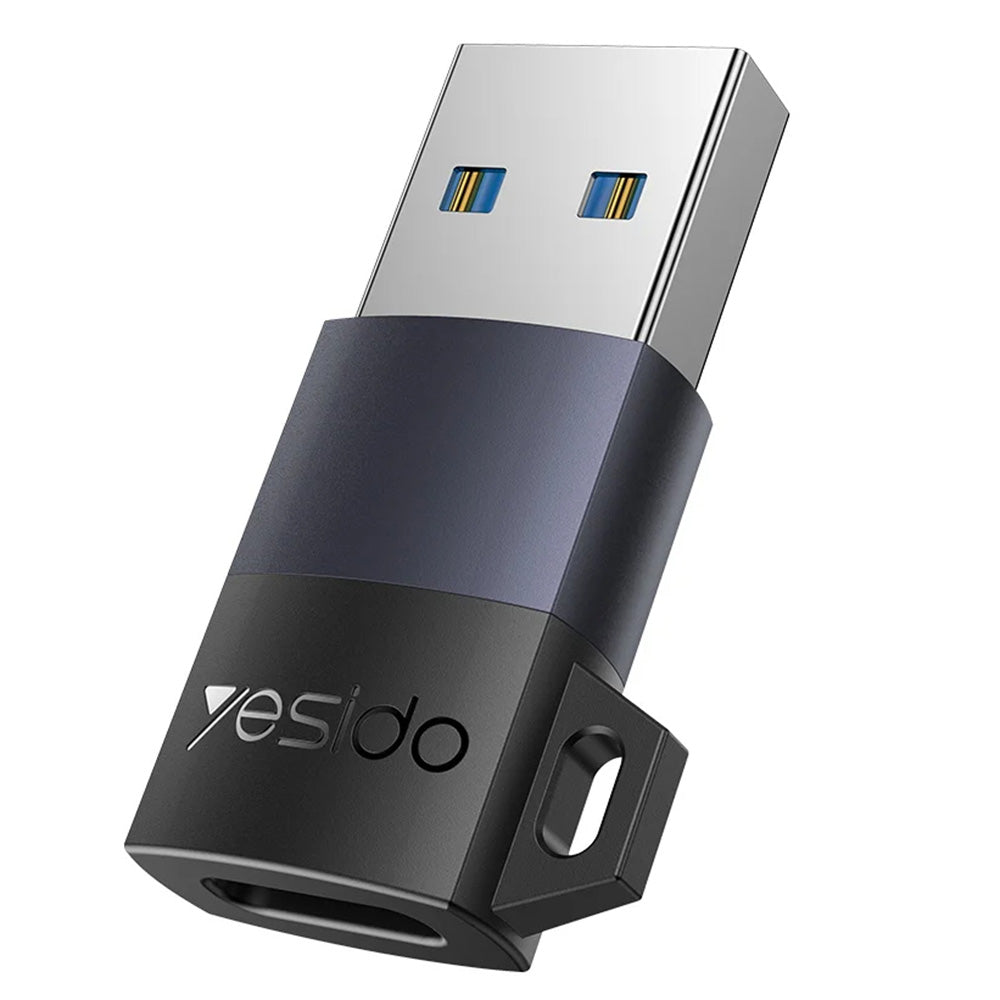 Yesido - OTG Adapter (GS34) - USB3.0 Male to Type-C Female, 18W, Aluminum Alloy - Grey