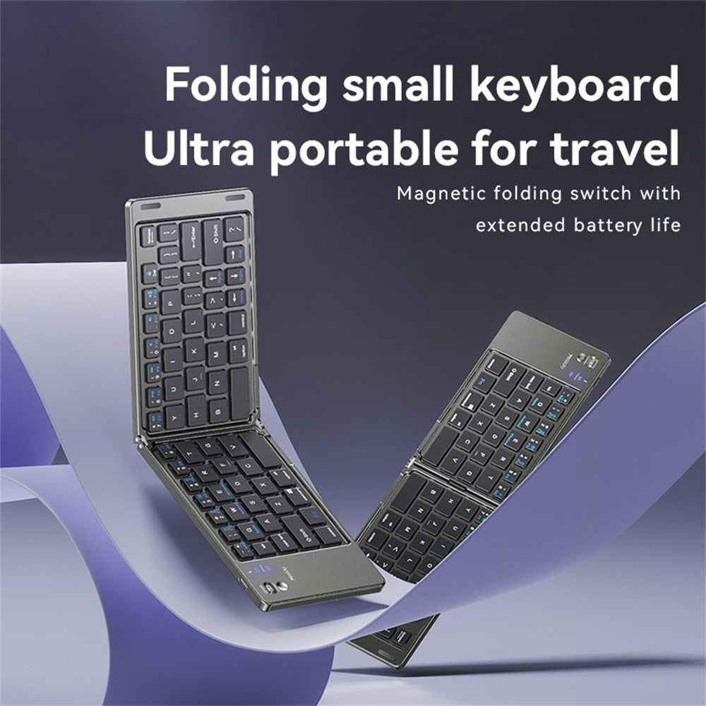 Yesido - Foldable Keyboard (KB27) - Type-C, 150mAh, Bluetooth 5.0, Compact Design, Ultra-Thin - Black
