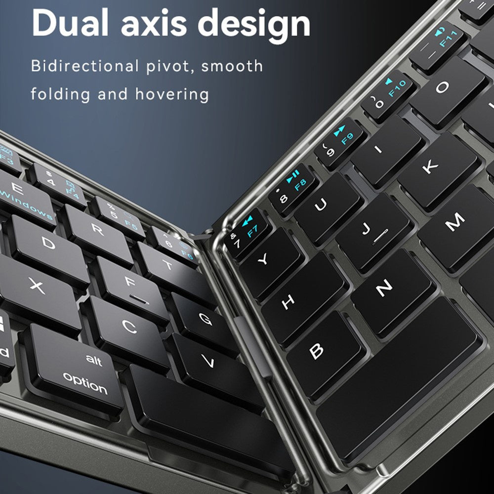 Yesido - Foldable Keyboard (KB27) - Type-C, 150mAh, Bluetooth 5.0, Compact Design, Ultra-Thin - Black