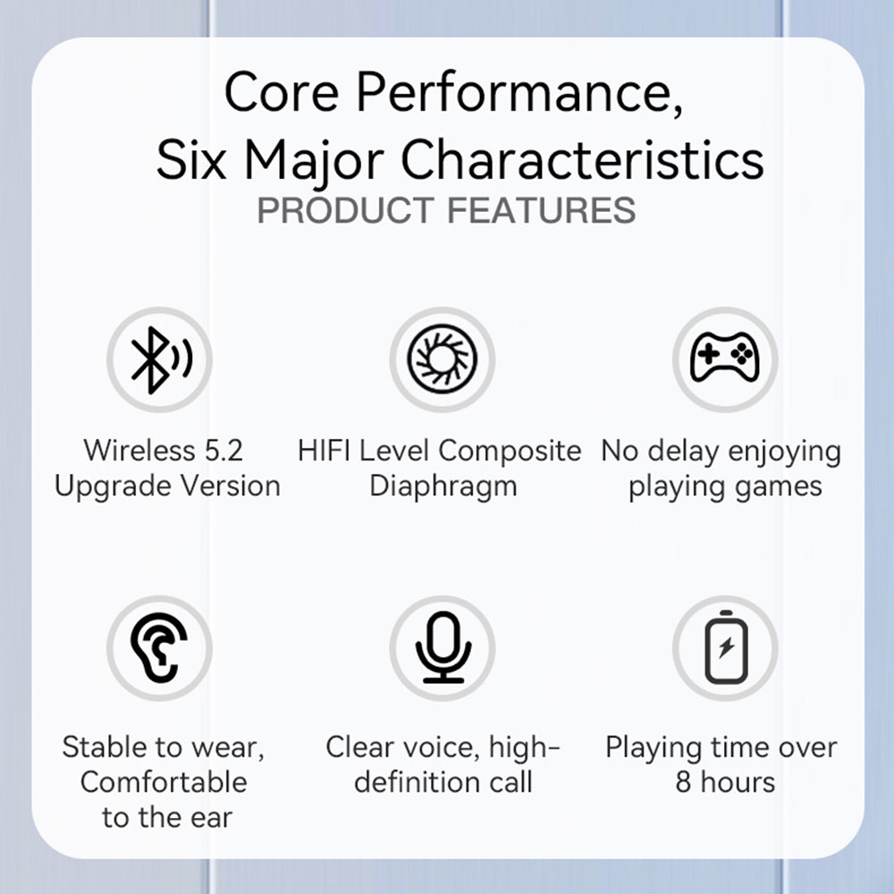 Yesido - Wireless Headphones (EP05) - Bluetooth V5.2, Noise Cancelling, 400mAh, Waterproof, Type-C Charging - Black