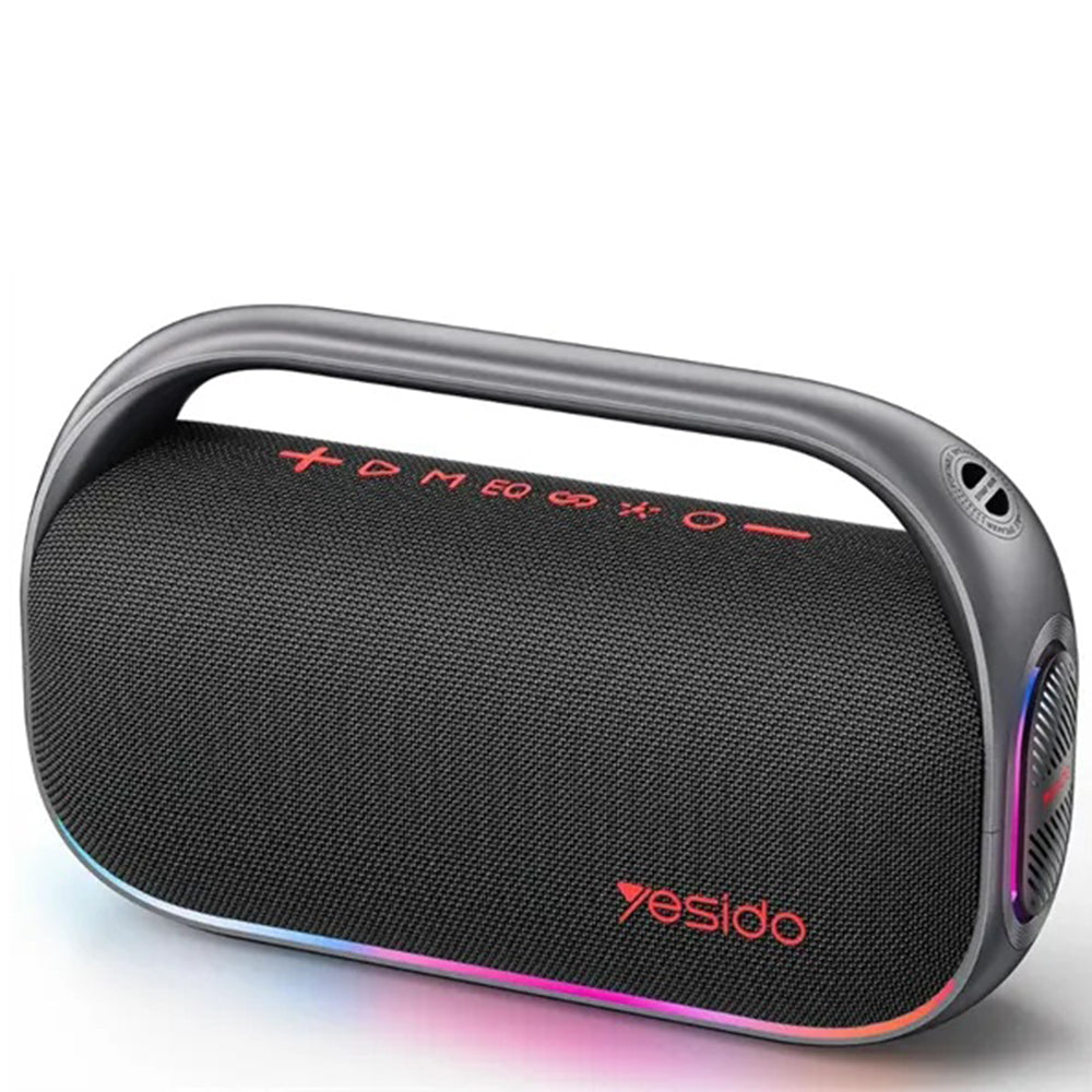 Yesido - Wireless Speaker (YSW31) - RGB Lighting Effect, Bluetooth 5.0, 80W, 8000mAh, Waterproof - Black