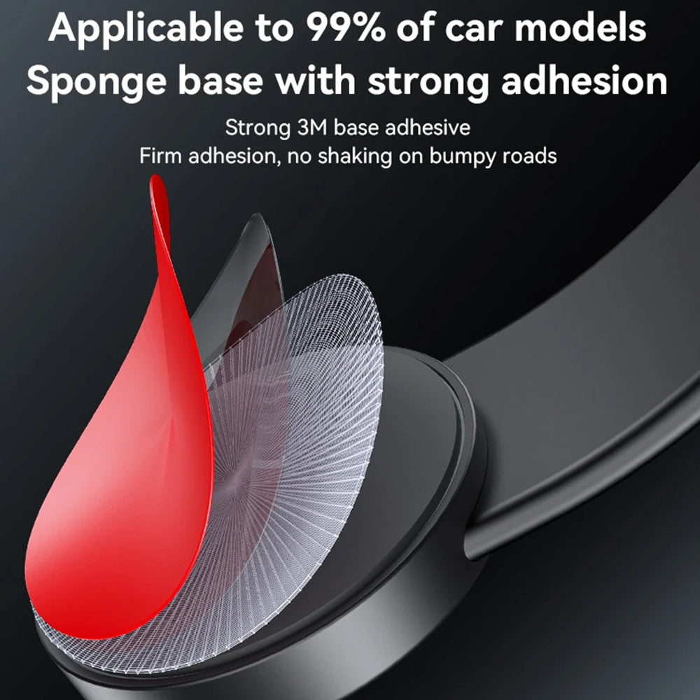 Yesido - Car Holder with Wireless Charging (C314) - for Dashboard, with Retractable Cable, Type-C, N52 Magnets, 15W - Black