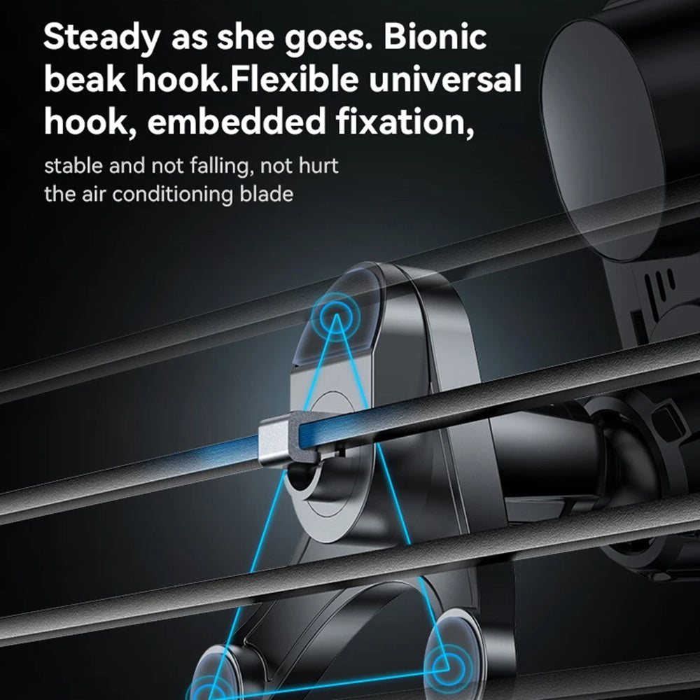 Yesido - Car Holder with Wireless Charging (C312) - for Air Vent, Automatic Clip, Smart Induction, 15W, 4.7 - 6.8inch - Black