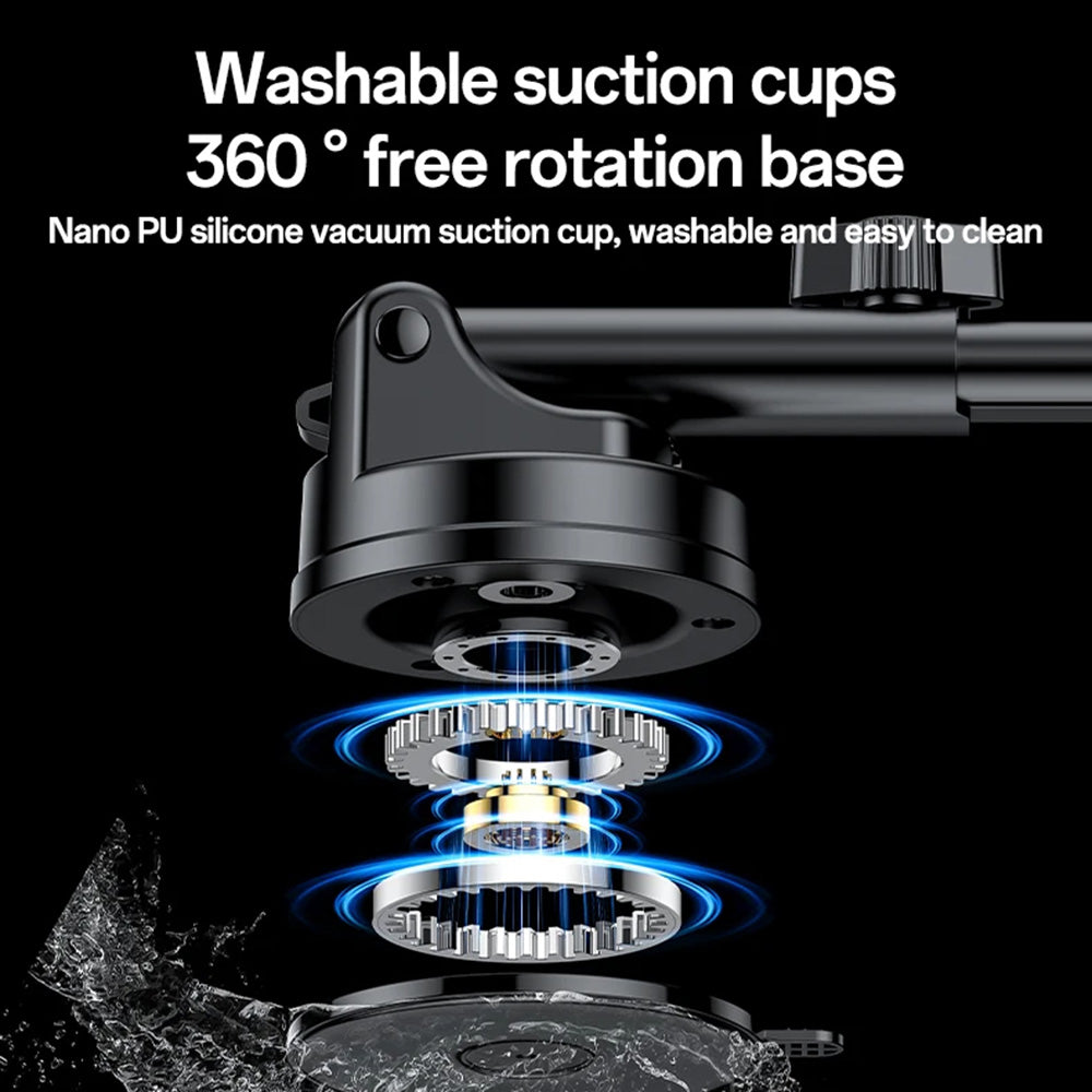 Yesido - Car Holder with Wireless Charging (C307) - for Dasboard, Electric Lock, Transparent Design, Smart Chip, 15W - Black