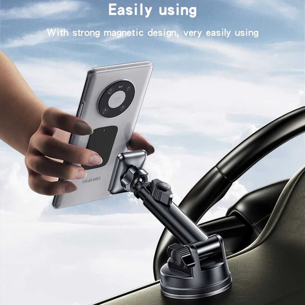 Yesido - Car Holder (C263) - Magnetic, for Dashboard/Windshield, 360°, Telescopic Clamp Arm, Universal - Black