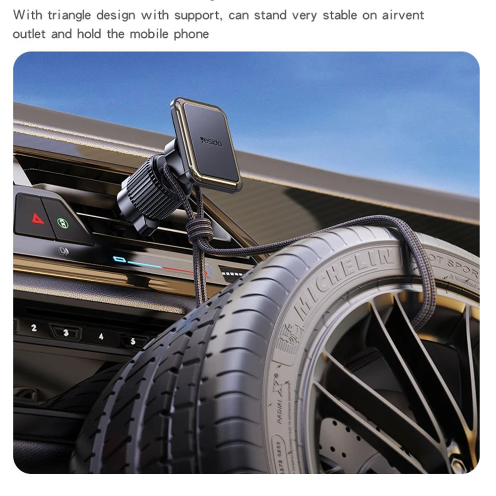 Yesido - Car Holder (C245) - Magnetic, for Air Vent, Upgraded Clip, Free Rotating Angle - Black