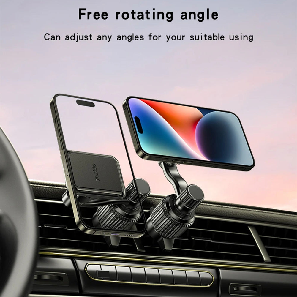 Yesido - Car Holder (C244) - Magnetic, for Air Vent, Upgraded Clip, Free Rotating Angle, N42 Magnets - Black