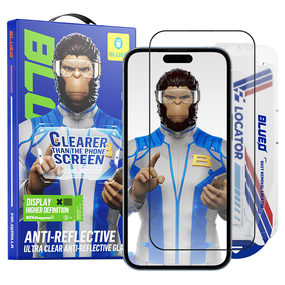Blueo - Anti-Reflective HD Glass with Applicator Pro - iPhone 14 Pro Max - Black