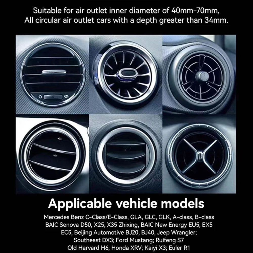 Yesido - Car Holder (C240) - for Mercedes Air Vent, 360720°, Clamp Arm Switch, Anti-slip Silicone - Black