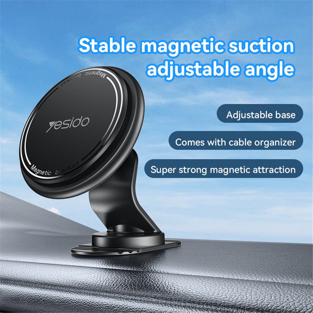 Yesido - Car Holder (C220) - Magnetic, for Air Vent, with Built-in Cable Organizer, Flexible Angle - Black
