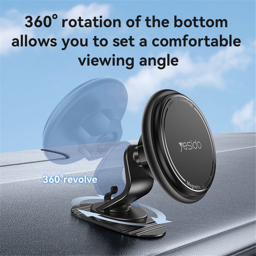 Yesido - Car Holder (C220) - Magnetic, for Air Vent, with Built-in Cable Organizer, Flexible Angle - Black