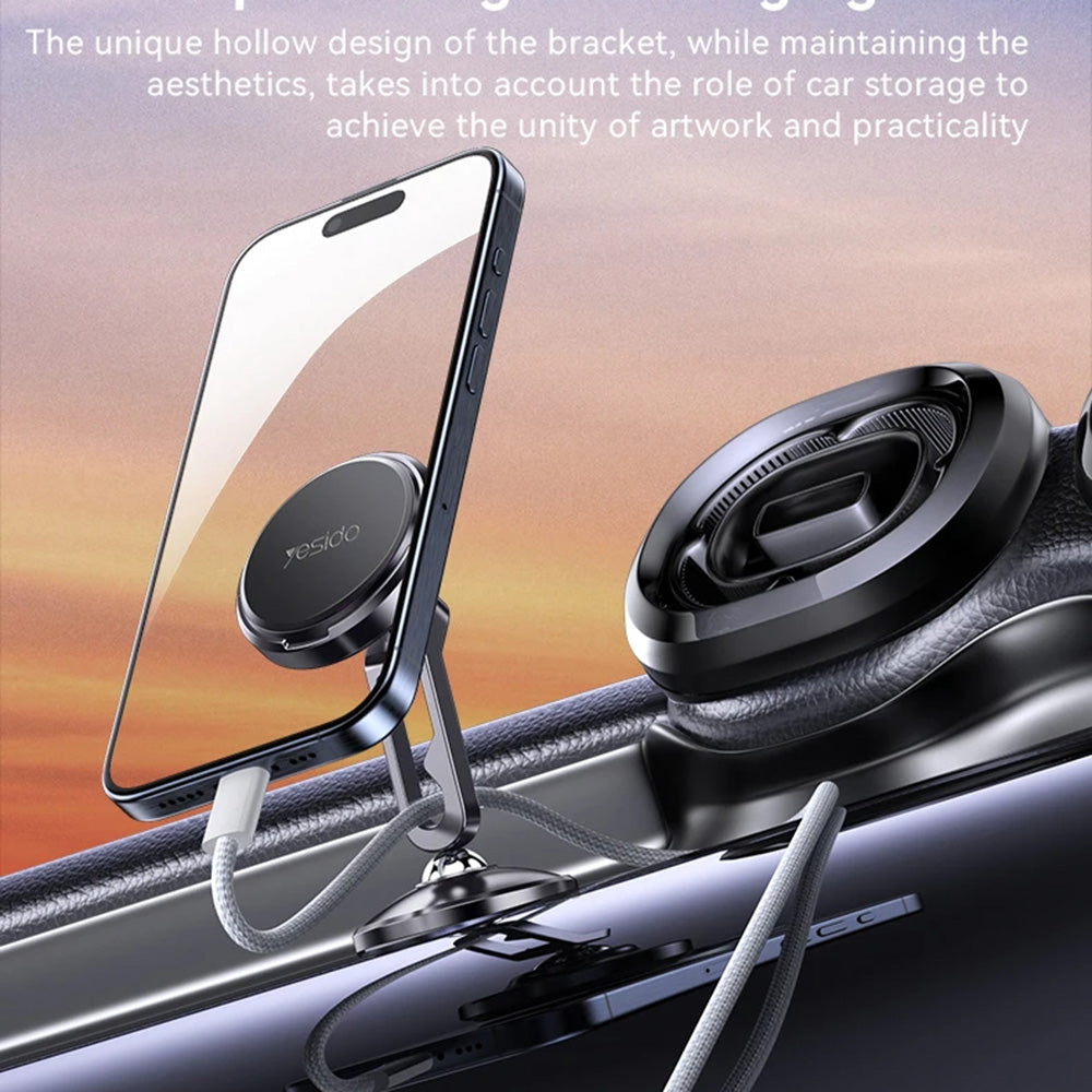 Yesido - Car Holder (C210) - Magnetic, for Dashboard, Dual Ball Head, Metal Design, Universal - Black