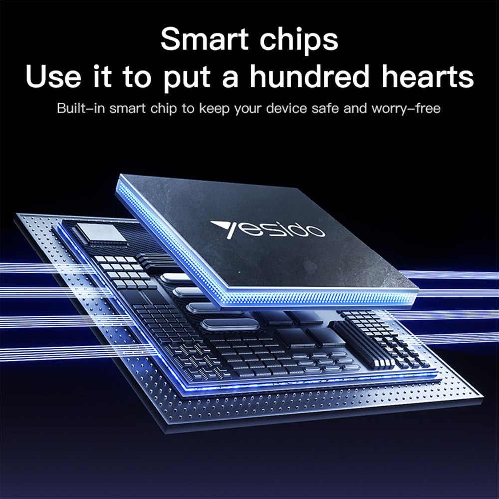 Yesido - Data Cable (CA129C) - USB to Type-C, Fast Charge, 18W, 3A, 480Mbps, CarPlay Compatible, Aluminum Alloy, 1.2m - Black