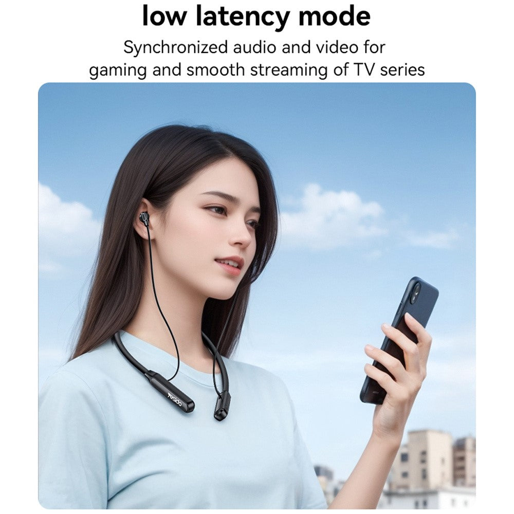 Yesido - Wireless Earbuds (YSP21) - Magnetic, Neckband Design, with Bluetooth V5.3, 280mAh, Type-C - Black