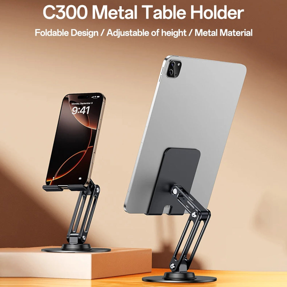 Yesido - Desk Holder (C300) - for Phone, Tablet, Adjustable, Aluminum, 4.7 - 7.2" - Silver