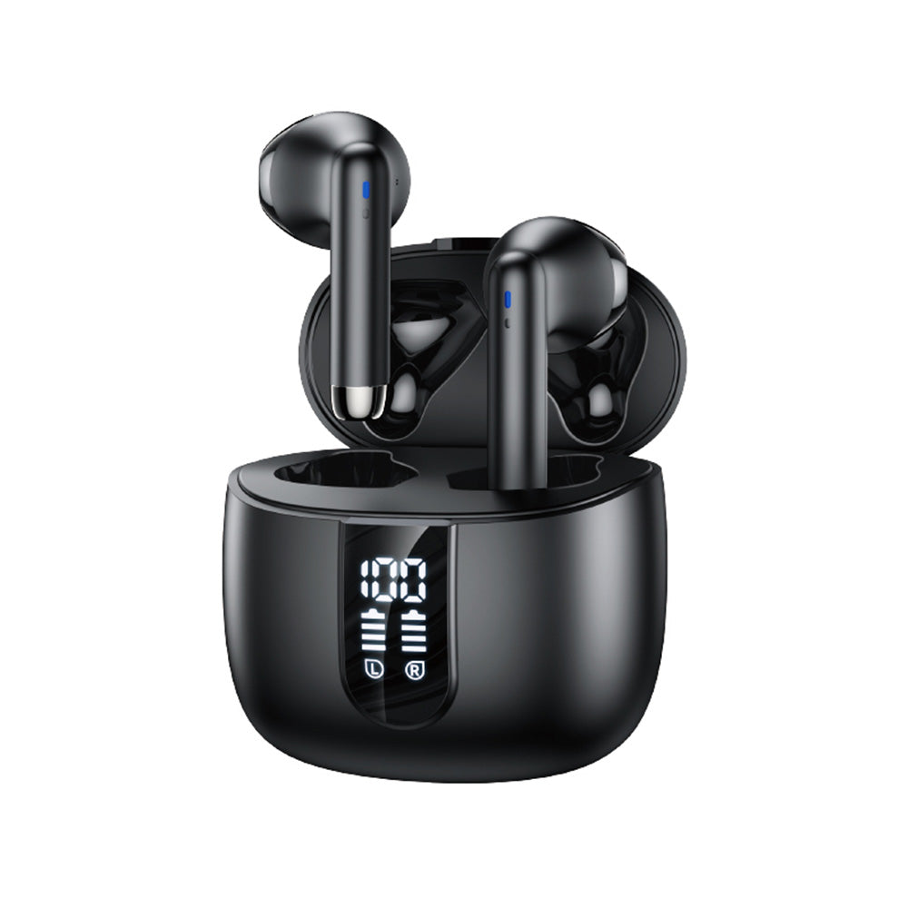 Yesido - Wireless Earbuds (TWS22) - with Mic, Bluetooth V5.3, LED Display, Touch Control, Half-In-ear Design, 400mAh - Black