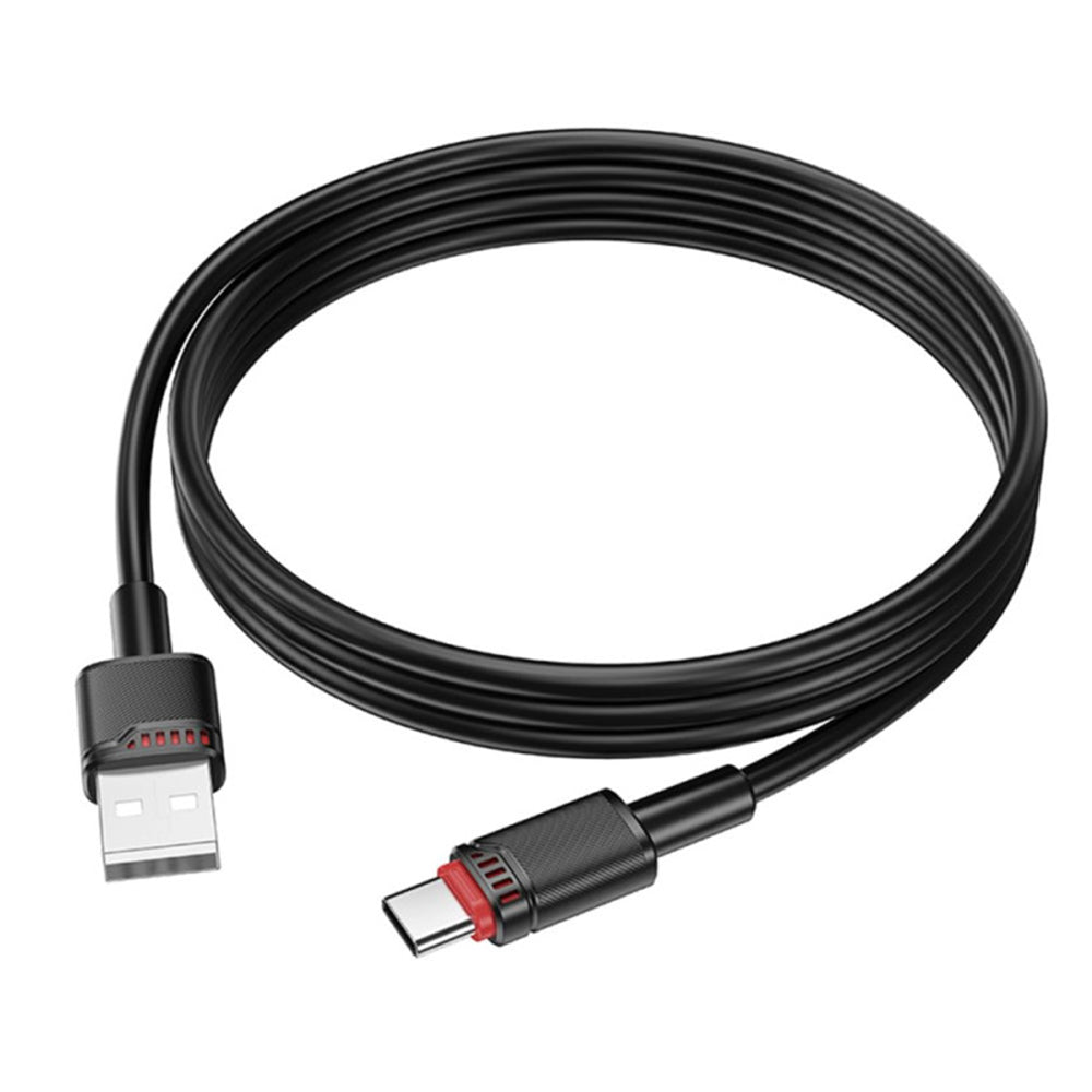 Borofone - Data Cable Beneficio Series (BX110) - Premium Line, USB to Type-C, High-quality, Fast Charging, 3A, 1m - Black