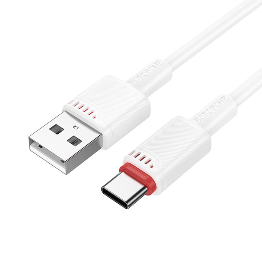 Borofone - Data Cable Beneficio Series (BX110) - Premium Line, USB to Type-C, High-quality, Fast Charging, 3A, 1m - White