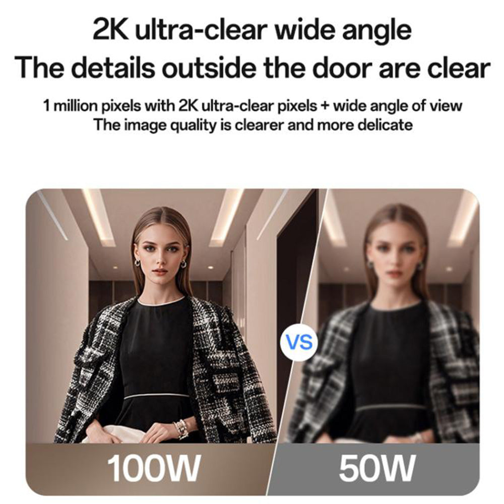 Yesido - Wireless Video Intercom Doorbell (KM27) - 2.4G, 2K HD 1080*720px, 1000mAh, 4.3" TFT Screen, UK Plug - White