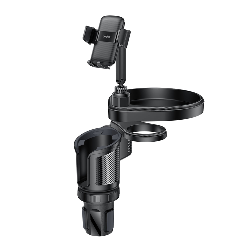 Yesido - Car Holder 4in1 (C274) - Cup Storage, Phone Mount and Sundries Storage, 720Â° Adjustable Angle, 4.7-7.2" - Black