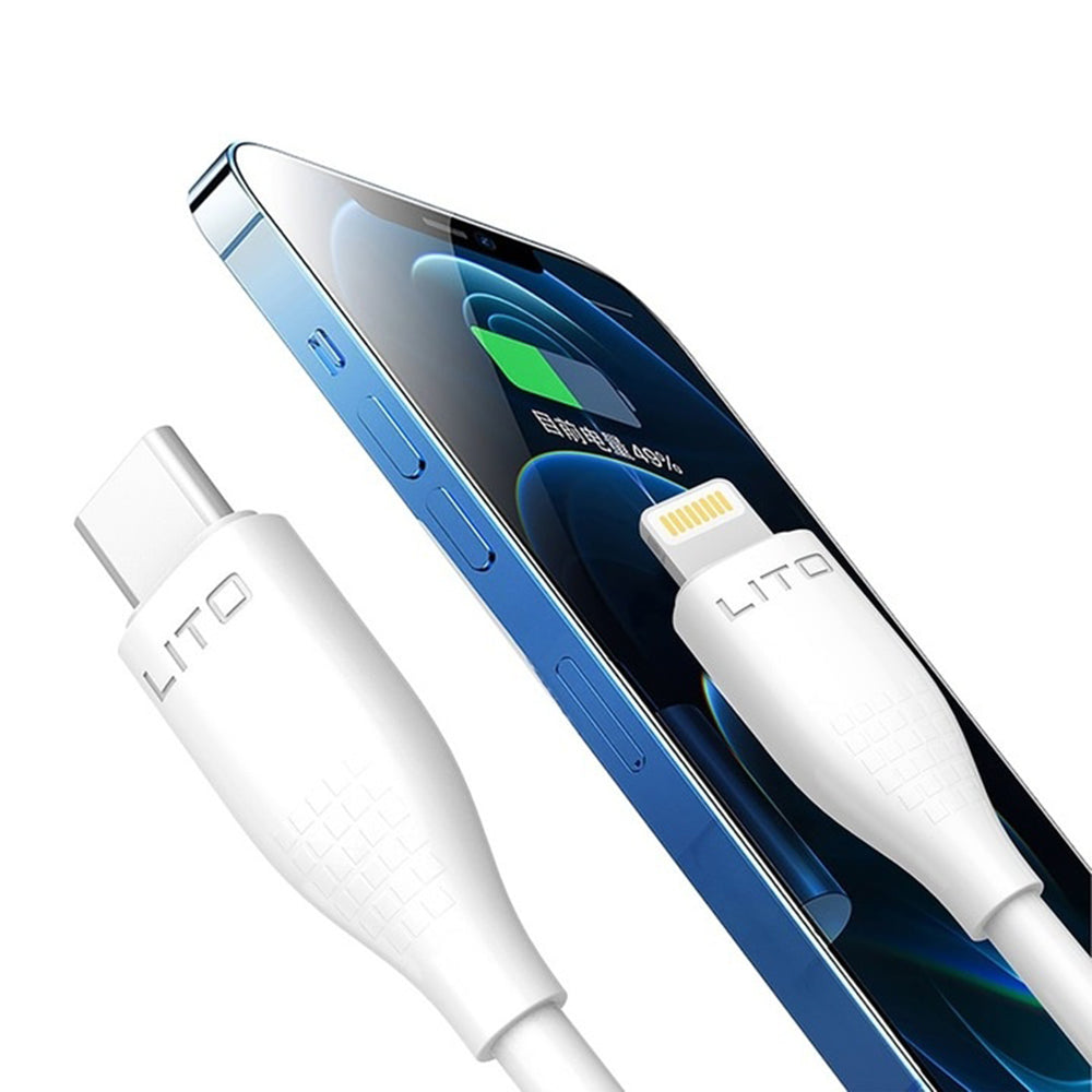 Lito - Data Cable Liquid Silicone (LD03) - Type-C to Lightning, Fast Charging, 60W, 1m - White