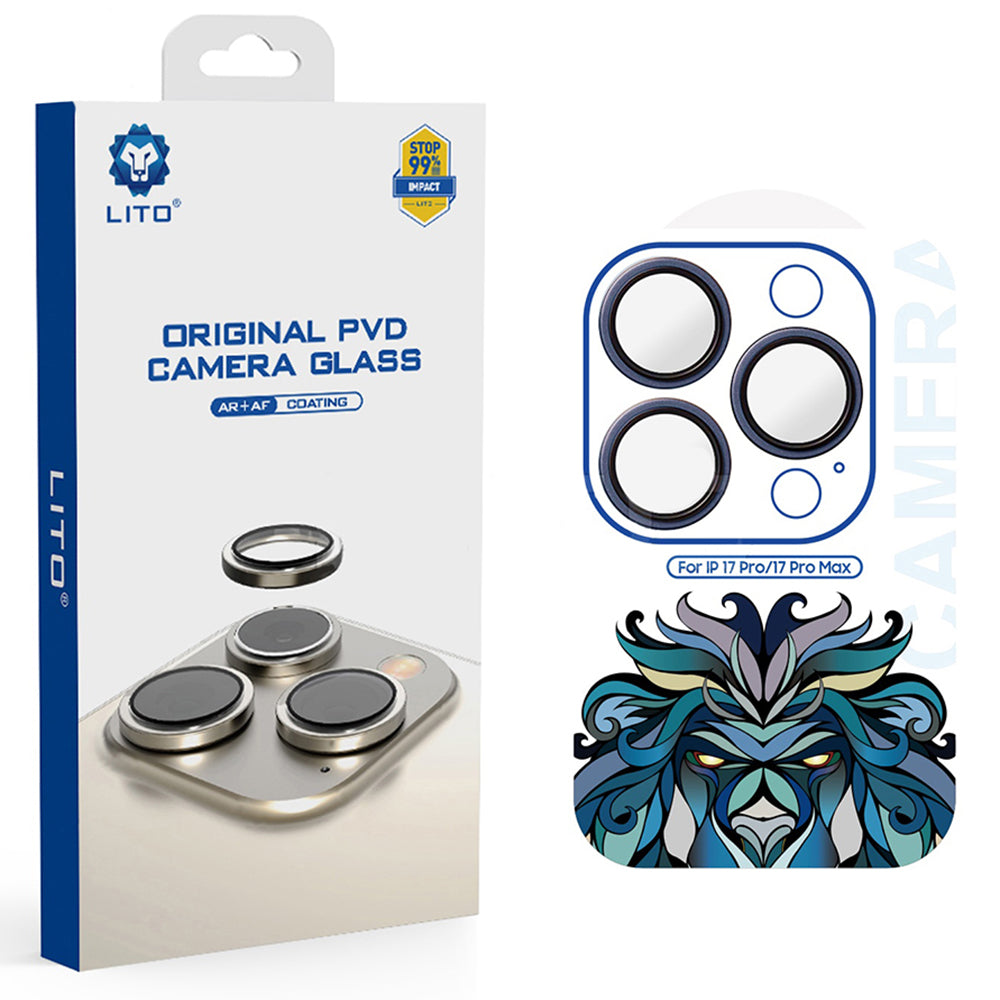 Lito - Titanium AR Camera Glass - iPhone 17 Pro / iPhone 17 Pro Max - Navy Blue