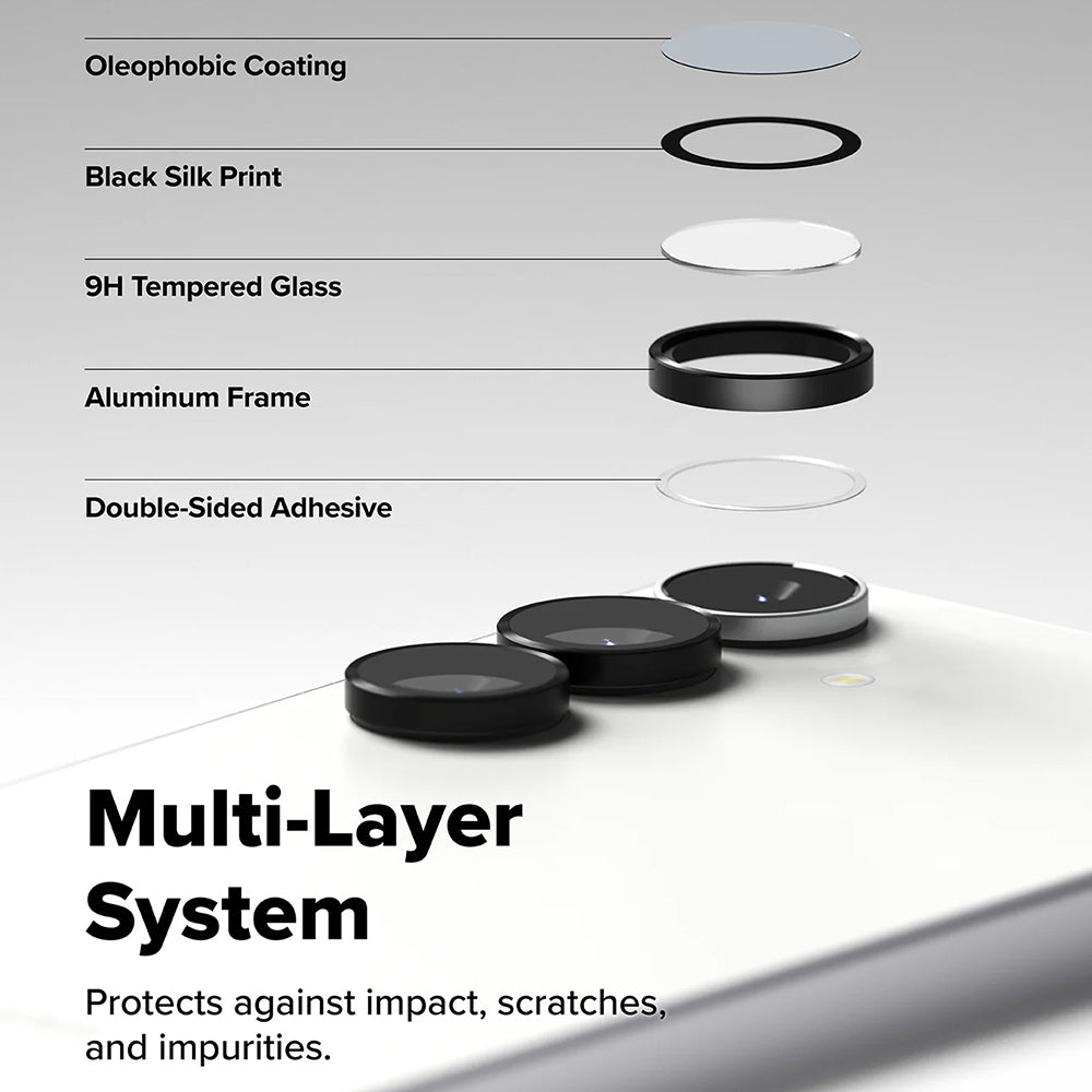 Ringke - Camera Lens Frame Glass (2 pack) - Galaxy S25 FE - Black