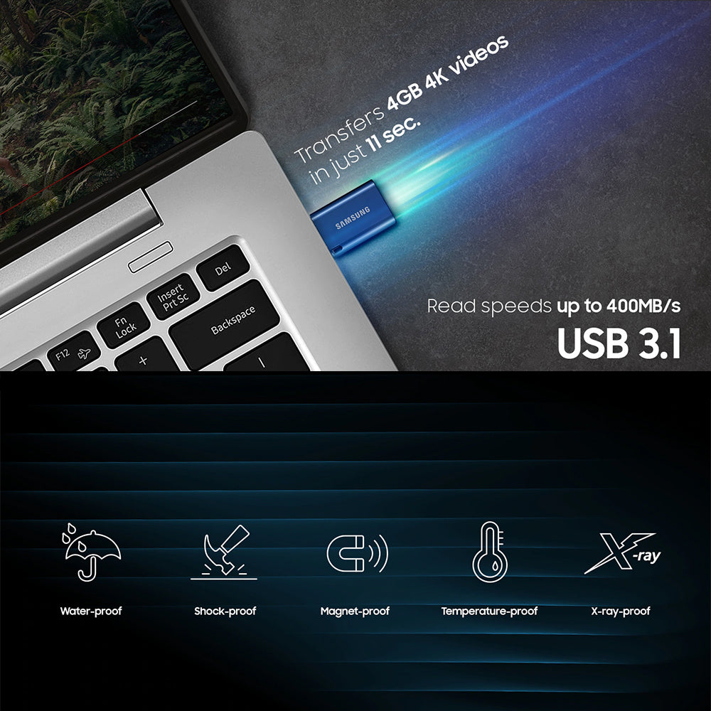 - Memory Stick (MUF-64DA/APC) - Type-C Storage OTG, 64GB, 300MB/s, 5-proof Technology, PC, Notebook, Tablet - Blue