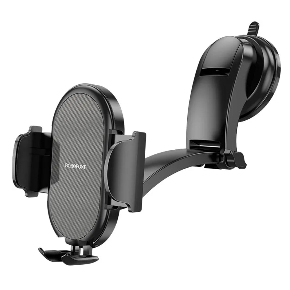 Borofone - Car Holder (BH73) - with Suction Cup, for Dashboard/Windshield, 360Â° Adjust, Universal, Telescopic Arm - Black