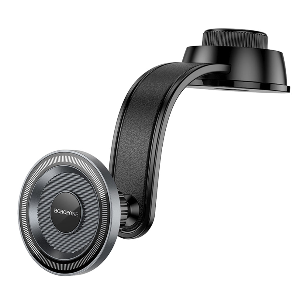 Borofone - Car Holder (BH123) - Magnetic, for Dashboard, 360Â° Adjust, 4.5â€“7 inch Phones - Black / Gray