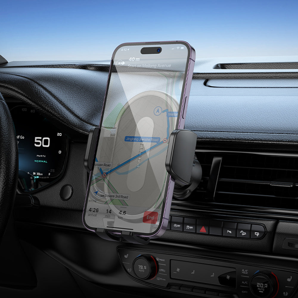 Borofone - Car Holder Rio (BH133) - for Air Vent, 360° Adjust, ABS Silicone, 4.5–7" - Black