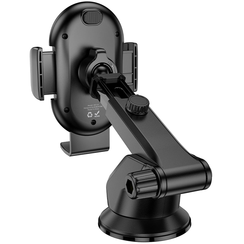 Borofone - Car Holder Rio (BH134) - for Dashboard/Windshield, 360° Adjust, ABS, Silicone, 4.5–7" - Black