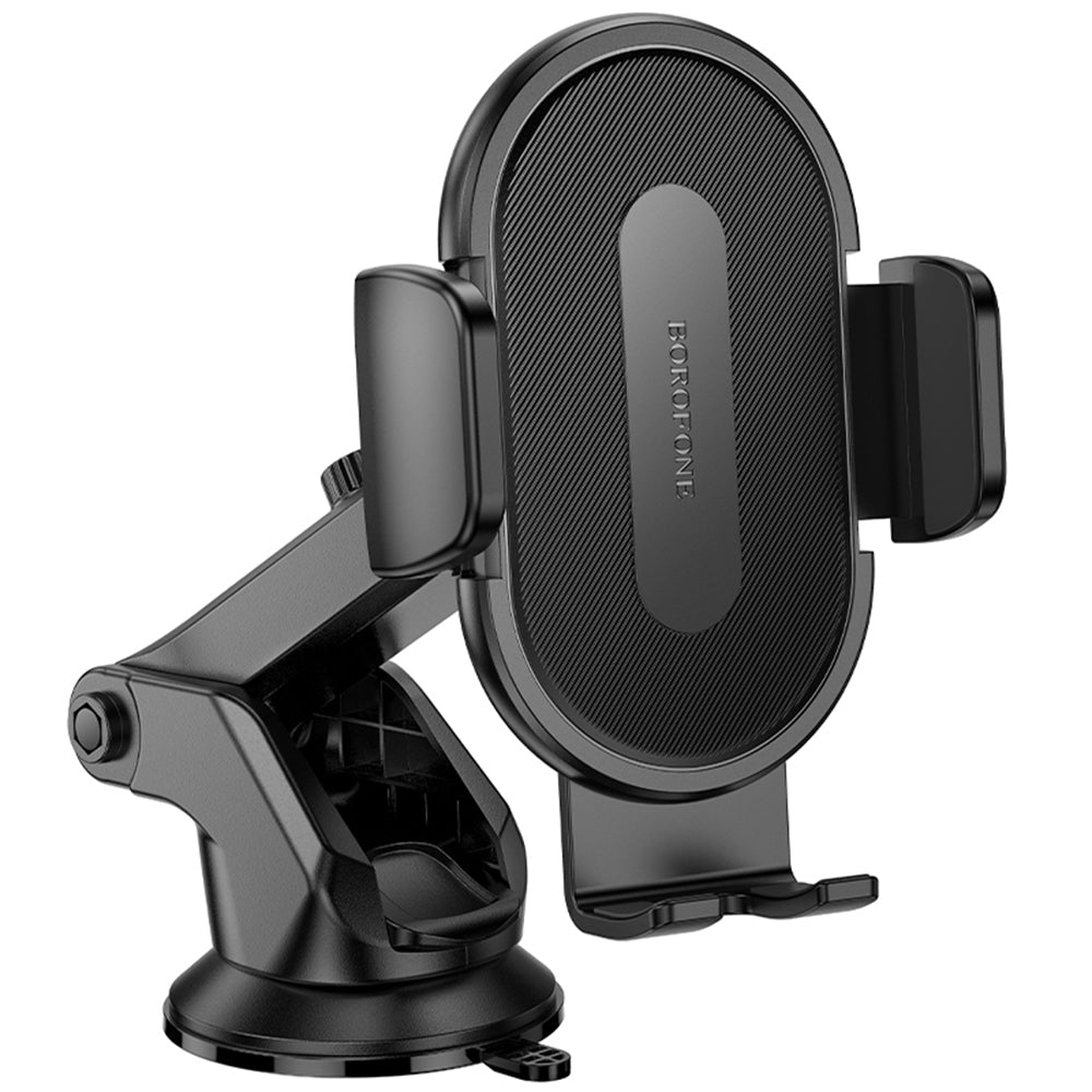 Borofone - Car Holder (BH134) - for Dashboard/Windshield, 360Â° Adjust, ABS, Silicone, 4.5â€“7" - Black