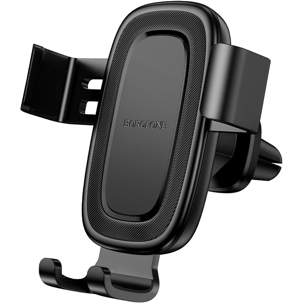 Borofone - Car Holder (BH129) - for Air Vent, 360Â° Adjust, Gravity Vent Mount, ABS Silicone, 6.1â€“7" - Black