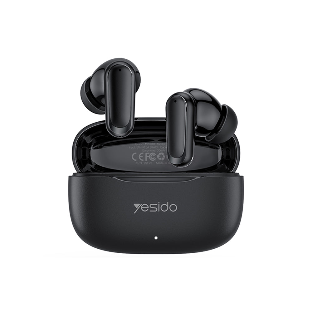 Yesido - Wireless Earbuds (TWS38) - Track System Stereo, Microphone, Bluetooth 5.4, In-ear Design, 250mAh - Black