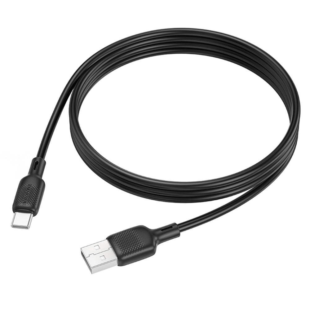 Borofone - Data Cable Lenny Series (BX113) - USB to Type-C, Silicone, 3A, 1m - Black