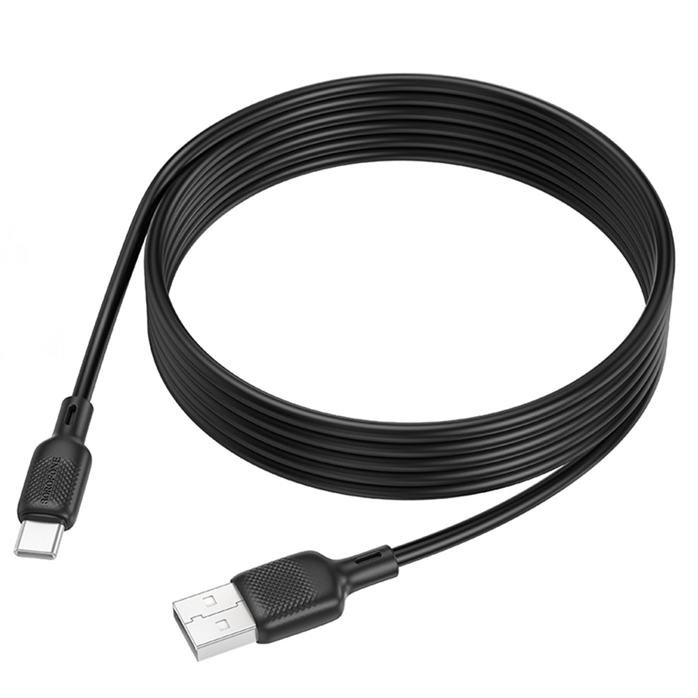 Borofone - Data Cable Lenny Series (BX113) - USB to Type-C, Silicone, 3A, 2m - Black