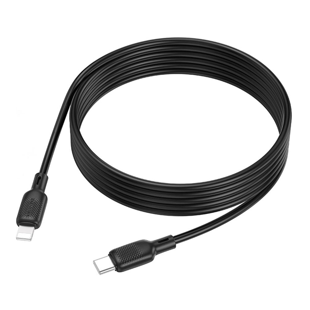 Borofone - Data Cable Lenny Series (BX113) - Type-C to Lightning, 3A, 27W, Silicone, 2m - Black