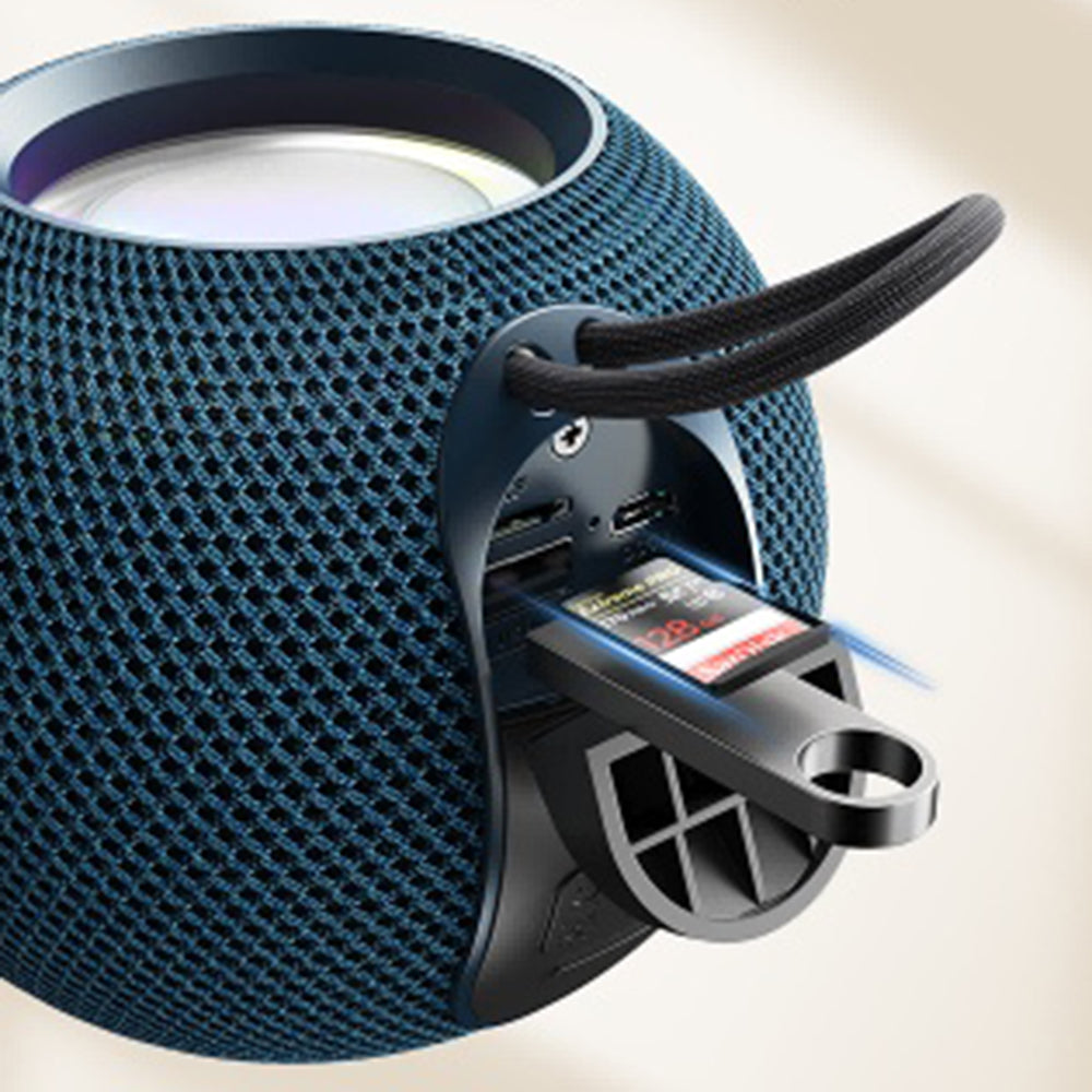 Yesido - Wireless Speaker (YSW13) - Bluetooth 5.1, RGB Lights, Portable, Surround Sound, TF, USB, DC5V, 1200mAh, 5W - Blue