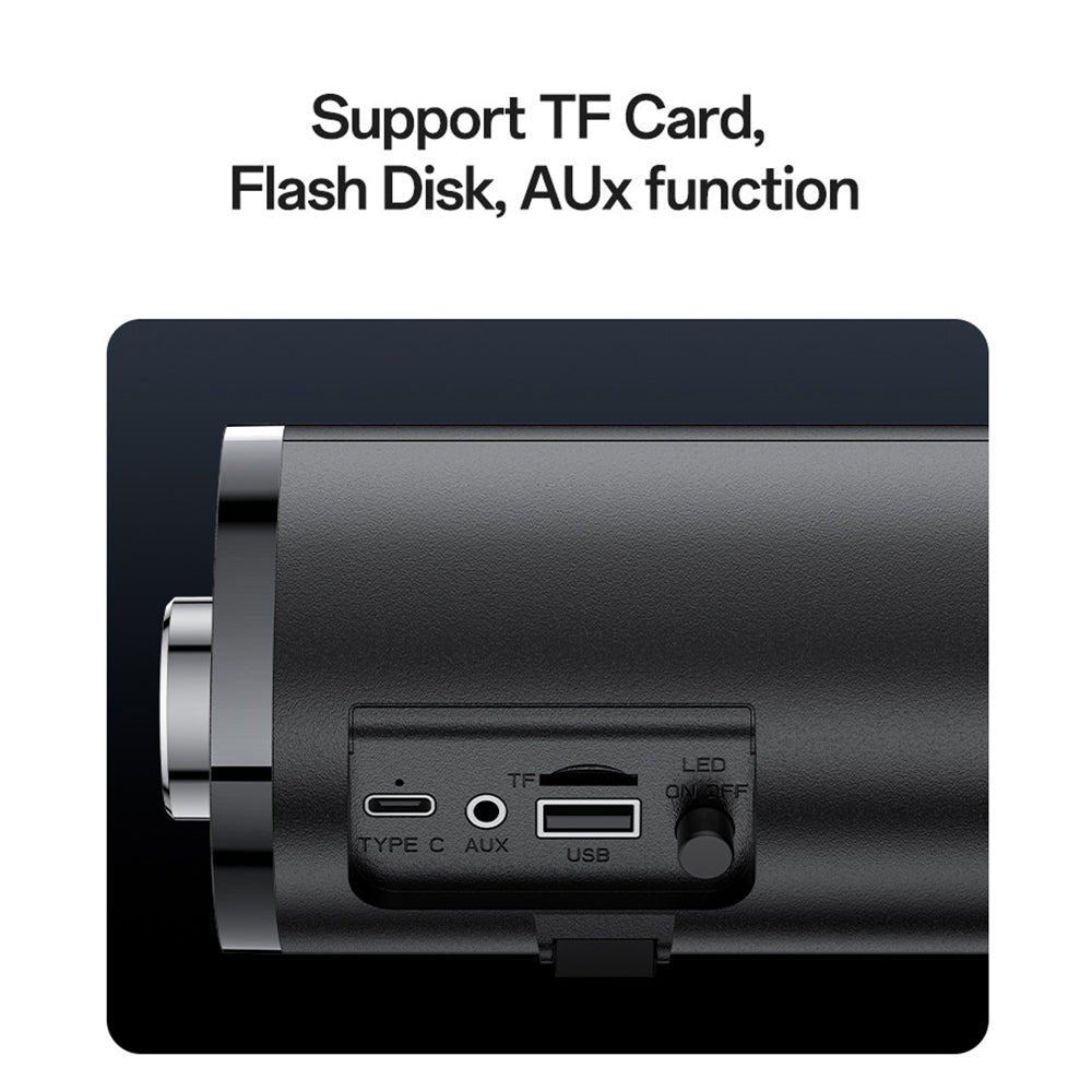 Yesido - Wireless Speaker (YSW27) - Bluetooth 5.3, Audio System Sound Amplifier, RGB Lights, TF, AUX, USB, 1200mAh - Black