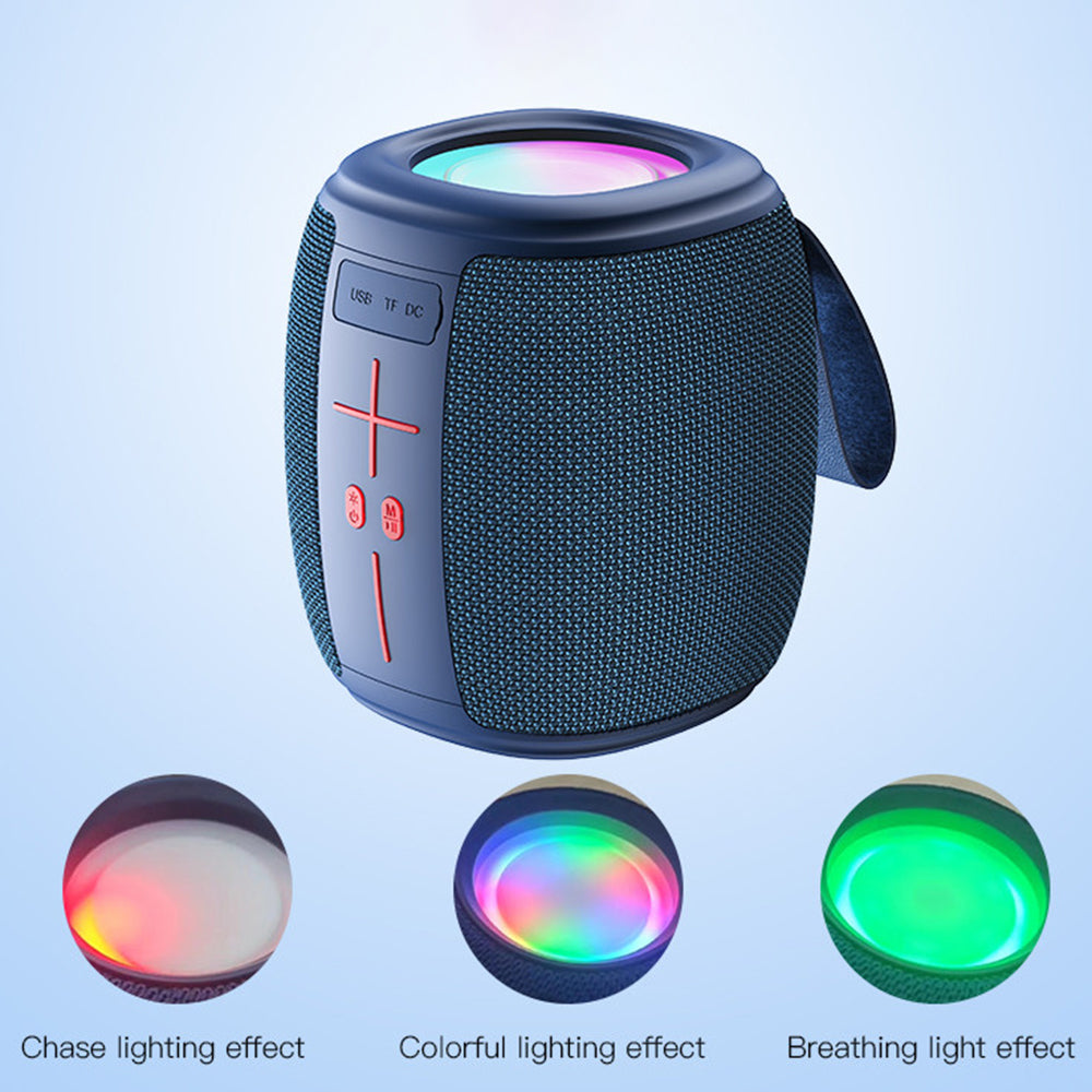 Yesido - Wireless Speaker (YSW14) - Bluetooth 5.1, RGB Lights, Portable, Fabric Texture, TF, USB, DC5V, 1200mAh, 5W - Blue