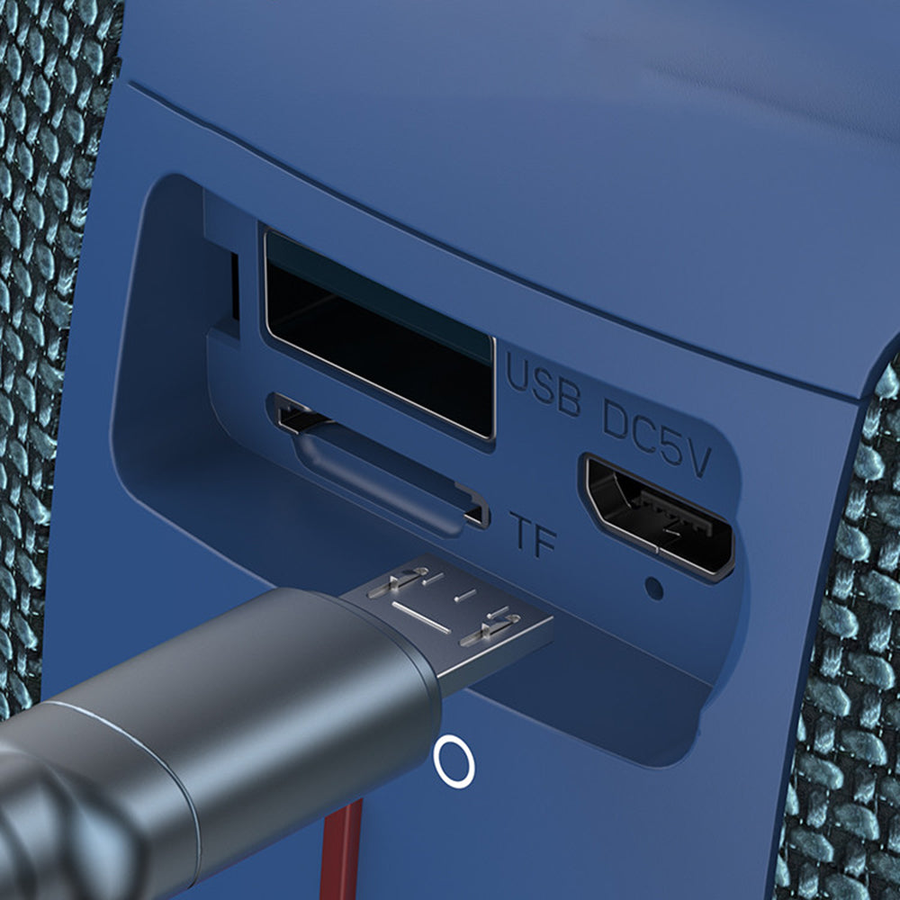 Yesido - Wireless Speaker (YSW14) - Bluetooth 5.1, RGB Lights, Portable, Fabric Texture, TF, USB, DC5V, 1200mAh, 5W - Blue