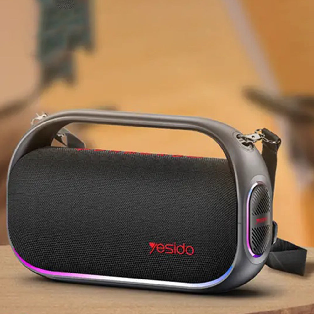 Yesido - Wireless Speaker (YSW31) - RGB Lighting Effect, Bluetooth 5.0, 80W, 8000mAh, Waterproof - Black