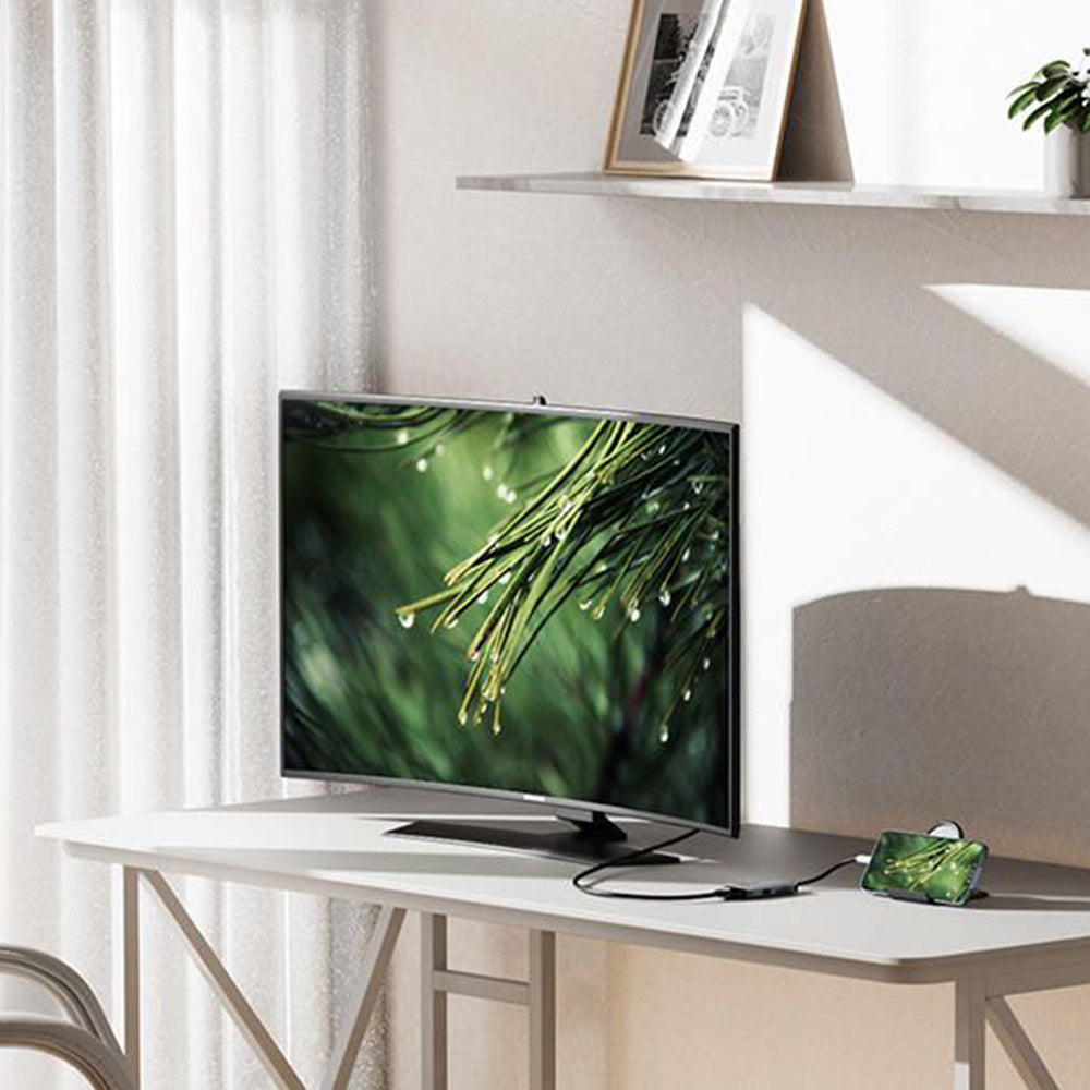 Yesido - Docking Station 7in1 (HB16) - Type-C to 1x USB3.0, 2x USB2.0, TF/SD Card, 1x VGA, 1x Type-C, 5Gbps, PD100W  - Gray