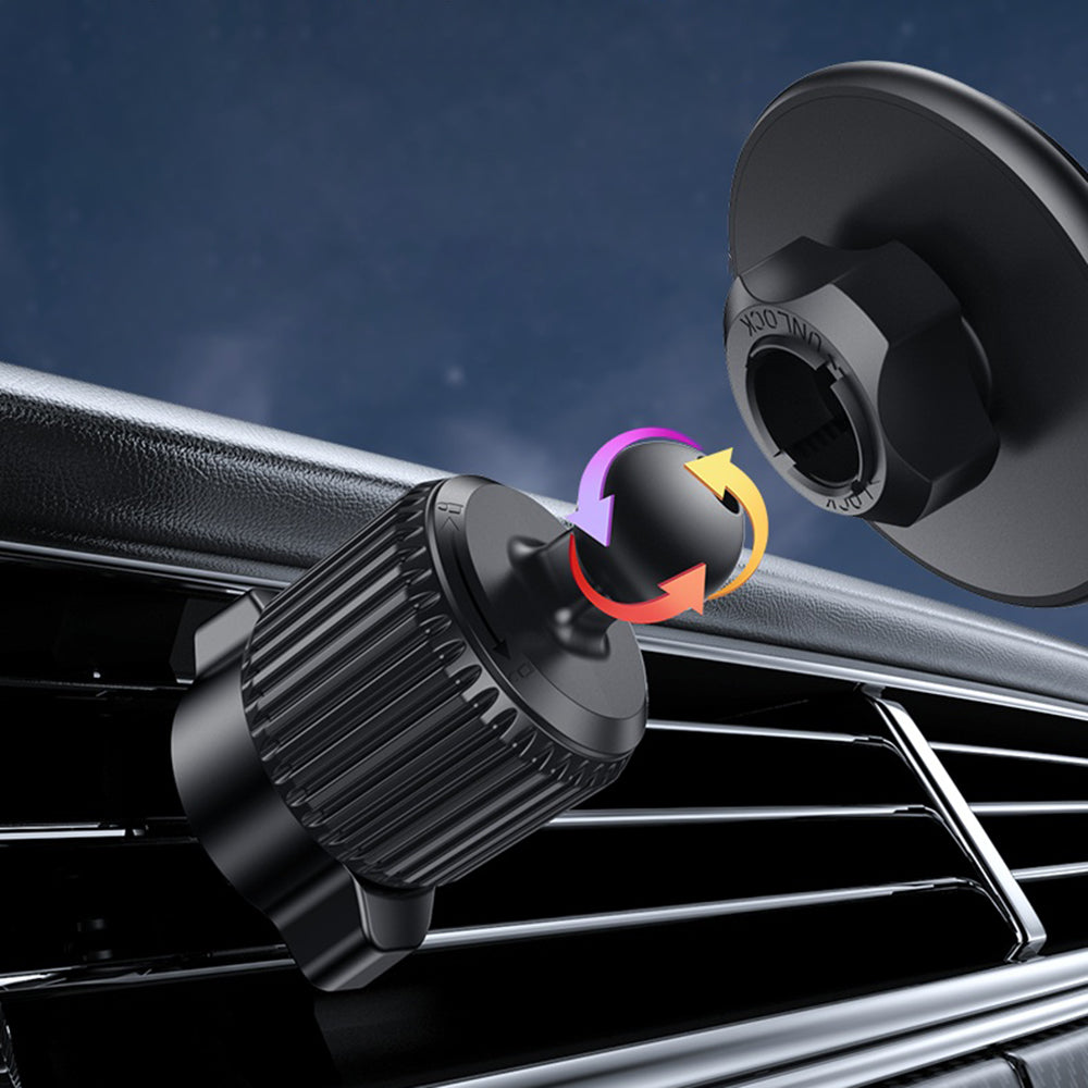 Yesido - Car Holder (C252) - Magnetic, for Air Vent, 360°, Barb Lock, Widely Compatible - Black