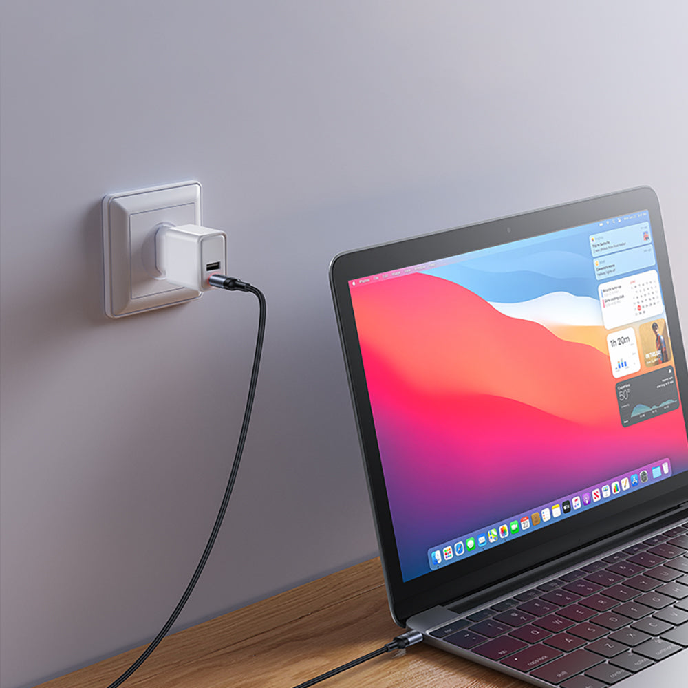 Yesido - Data Cable (CA183) - Type-C to Type-C, Fast Charging, 60W, 3A, 480Mbps, Aluminum Alloy, 2m - Black