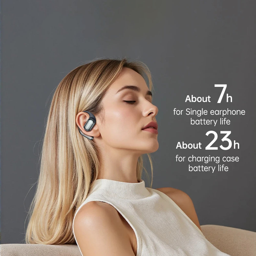 Yesido - Wireless Earbuds (YSP26) - with Bluetooth V5.4, LCD, Open-ear Design, 14.2mm Speaker, 500mAh - Black