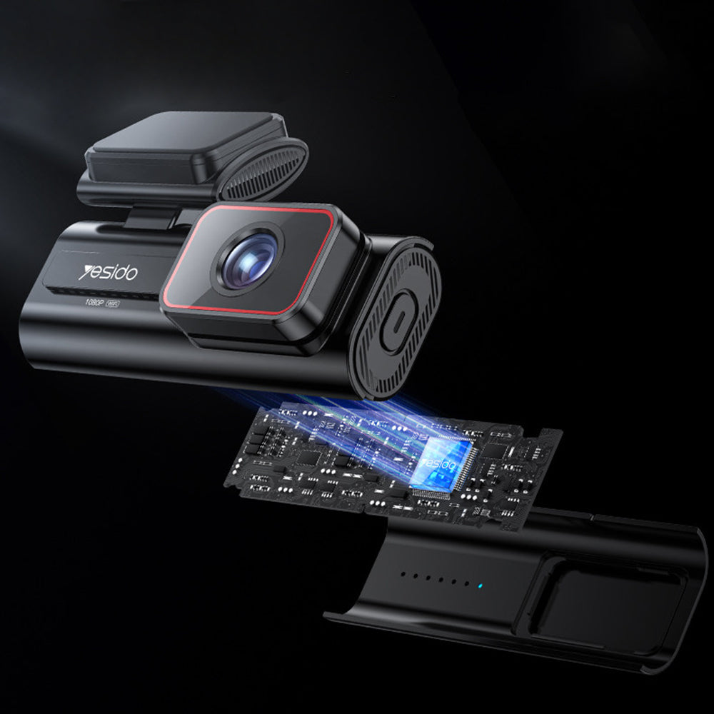 Yesido - Dash Camera (KM21) - Full HD 1080p, 145° Angle Range, 1.47" IPS Built-in Screen - Black